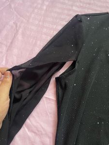 Sparkly Mock Neck Long Sleeve Dress.