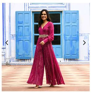 A Fuschia Colour Jumpsuit.