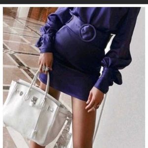 SHEIN Violet Satin Shoulder Cups Dress