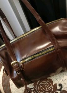Chic Brown Faux Leather Hobo Bag