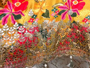 Gotta Patti Kaftan Set: Floral Print &amp; Tassels