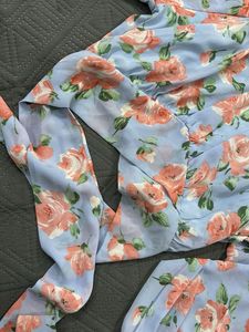 Blue Floral Puff Sleeve Top