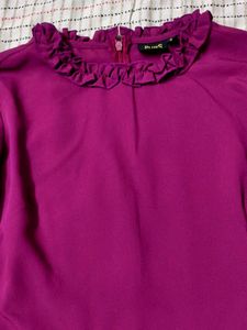 Ruffled Bell Sleeve Magenta Top