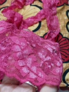 Beautiful Pink Net Look Lace