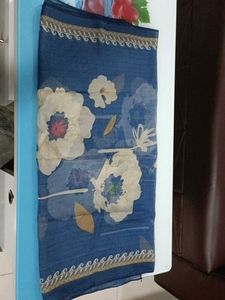 Boho Floral Print Blue Scarf