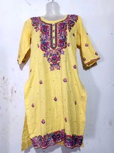 Pink And Yellow Heavy Punjabi Suit.