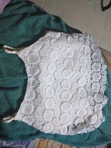 Elegant White Lace Ethnic Top