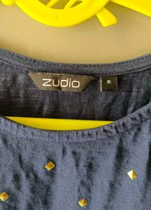 Blue Studded Casual Top