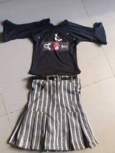 Cute Girl's Top & Skirt Set, used once
