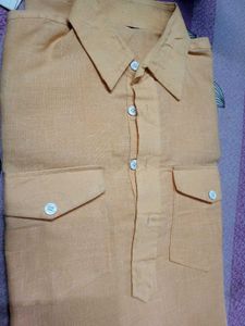 Orange Short Sleeve Kurta