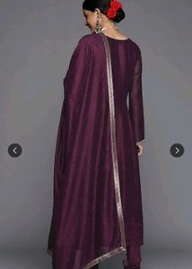 Elegant Plum Kurta Set with Dupatta