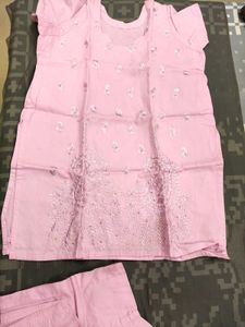 Brand New Kurta Set In Pink Embroidery