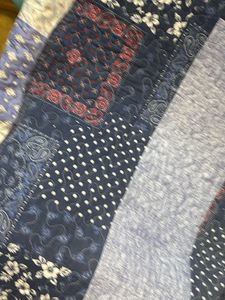 Blue &amp; White Patchwork bedsheet reversible