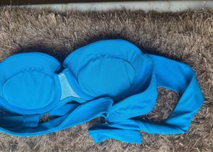 Bright Blue Bandeau Bikini Top