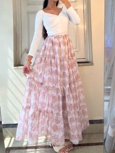 Boho Floral Tiered Maxi Skirt