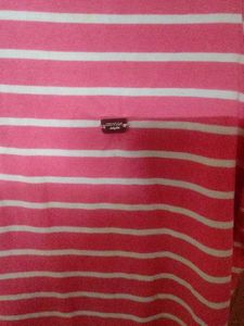 Liz Modi Striped Pink Polo