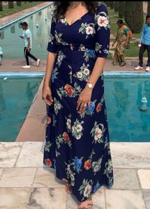 Navy Floral Maxi Dress