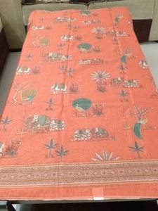 Unsttiched Suit with Elephant &amp; Peacock Print