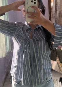 Savana Striped Gathered Blouse