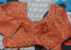 GentlyUsed Designer Orange Brocade Blouse