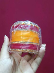 Vibrant Red & Yellow Bangle Set