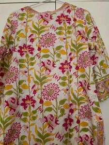 beautiful floral pure cotton kurta