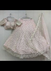 Stunning Pink Sequined Lehenga Choli Set