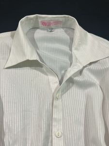 Classic White Striped Short Sleeve Shirt