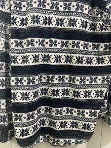 Cozy Snowflake Print Button-Up Shirt
