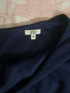 Navy Blue One-Shoulder Ruffle Maxi Dress