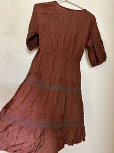 Boho Brown Tiered Mini Dress