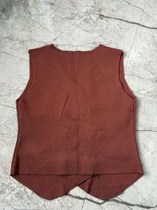 Double-Breasted Knit Vest