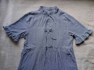 Cute Gingham Mini Shirt Dress