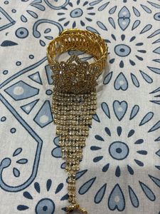 Sparkling Hand Harness Bracelet Along With Ring