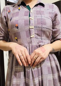 Vintage Plaid Maxi Dress