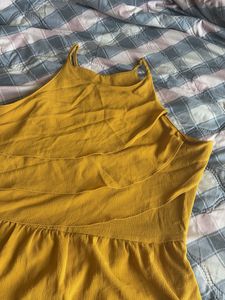 Mustard Yellow Tiered Halter Dress