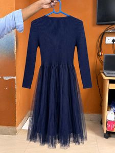 Elegant Navy Blue Midi Dress