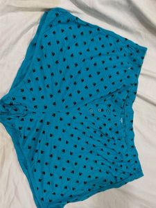 Blue short with Black Pattern