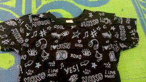 Title:🖤 Black Graphic Printed Oversized T-Shirt f