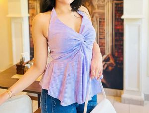 Cute Gingham Halter Top