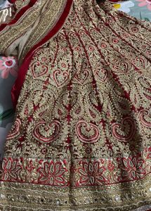 Royal Gold Embellished Lehenga Saree in Red