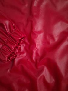 plus size Red Faux Leather Jacket