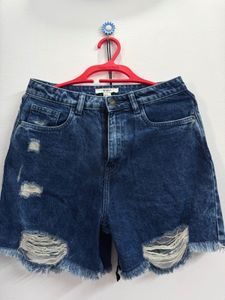 Distressed Denim Shorts