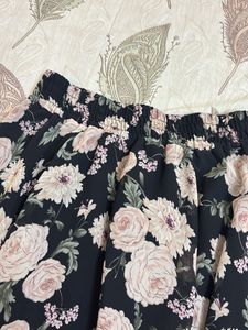 Black Floral  Skirt | High Waist