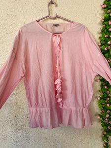 Pretty Pink Tie-Front Blouse
