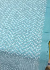 Unstchd Light Blue Chikankari suit piece