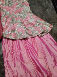 Pink Floral Lehenga Choli Set