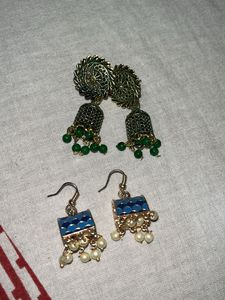 Jhumka Earrings Set of 2