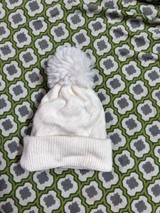 White Knit Beanie
