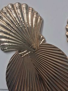Gold Tone Fancy Shell Earrings